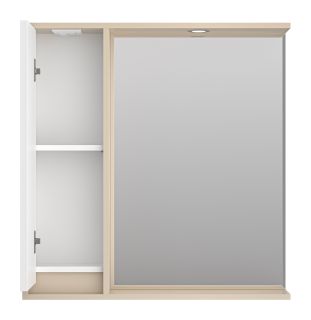 Зеркальный шкаф с подсветкой Brevita Balaton BAL-04080-03-01Л левый 80см белый/бежевый